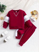 Red V-Cross Winter Fleece Tracksuit Set