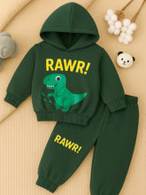 Cozy Rawr Dino Fleece Baby Hooded Tracksuit Set