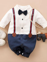 Gentleman's Polo One-piece Suit With Black Bow & Red Strips