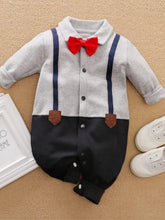 Gentleman's Polo One-piece Suit With Red Bow