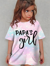 PAPA'S GIRL Print Short Sleeve Crew Neck T-shirt