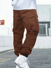 Flap Pocket Cargo Pants Athletic Elastic Joggers Trousers Sweatpants