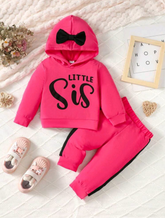 Cozy Hot Pink Plush Hooded Fleece Shirt & Trouser Set for Girls