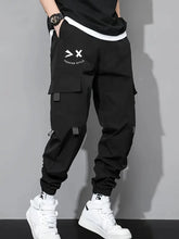 Pockets Elastic Waist Casual Loose Trouser