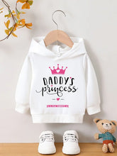 Cartoon Crown Letter Print Long Sleeve Hooded