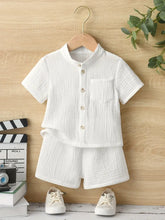 2pcs Short Sleeve Shirt & Shorts Outdoor Set