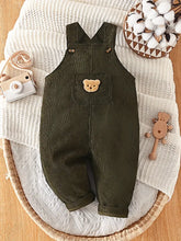 Solid Color Casual Corduroy Overalls