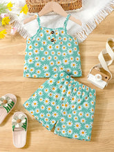 Button Strap Top with Shorts Summer Cool Outfit