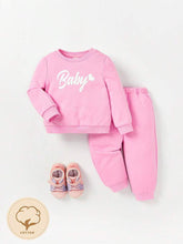 Soft Plush Fleece Baby Toddler Shirt Trouser Set in Cozy Pink