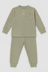 Featherhead FN-6513 Sea Grass Waffle Thermal Baby Set - Soft 100% Cotton