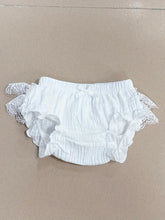 Navy Blue Cotton Shorts with Lace Trim & Decorative Bow