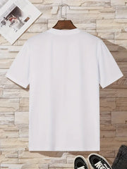 Casual Geometric Crew Neck T-Shirt Smile