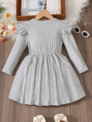 Cat Print Long Sleeve Dress With Embroidery