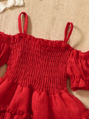 Casual Solid Color Medium Length with Tiered Ruffle Detail Fashion Sleeveless Dress