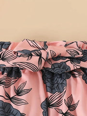 3pcs Short-Sleeved Shorts Suit With Letter Top Printed Pants