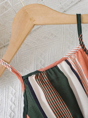 Jumpsuit with Geometric Color-Block Print And Belt