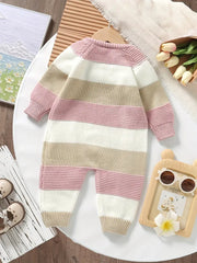 Striped Long-Sleeve Romper