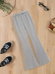 Polyester Knit Stretch Flared Bell Bottom Pants