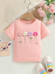 Sweet Flower Decor Short Sleeve T-shirt