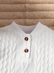 Stand Collar Cozy Knit Long-Sleeve Romper