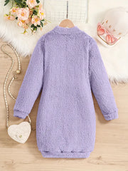Plush Long Sleeve Dress Warm Dresses
