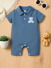 Newborn Premium Plush Polo Romper
