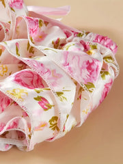 Zcaynger Adorable Pink Floral Print Shorts
