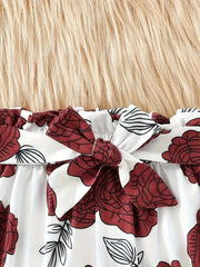 3pcs Short-Sleeved Shorts Suit With Letter Top Printed Pants
