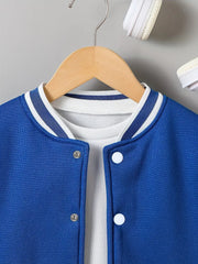 Casual Knitted Sweatshirt Jacket with Button Front