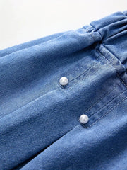 Casual Ruffled Denim Shorts