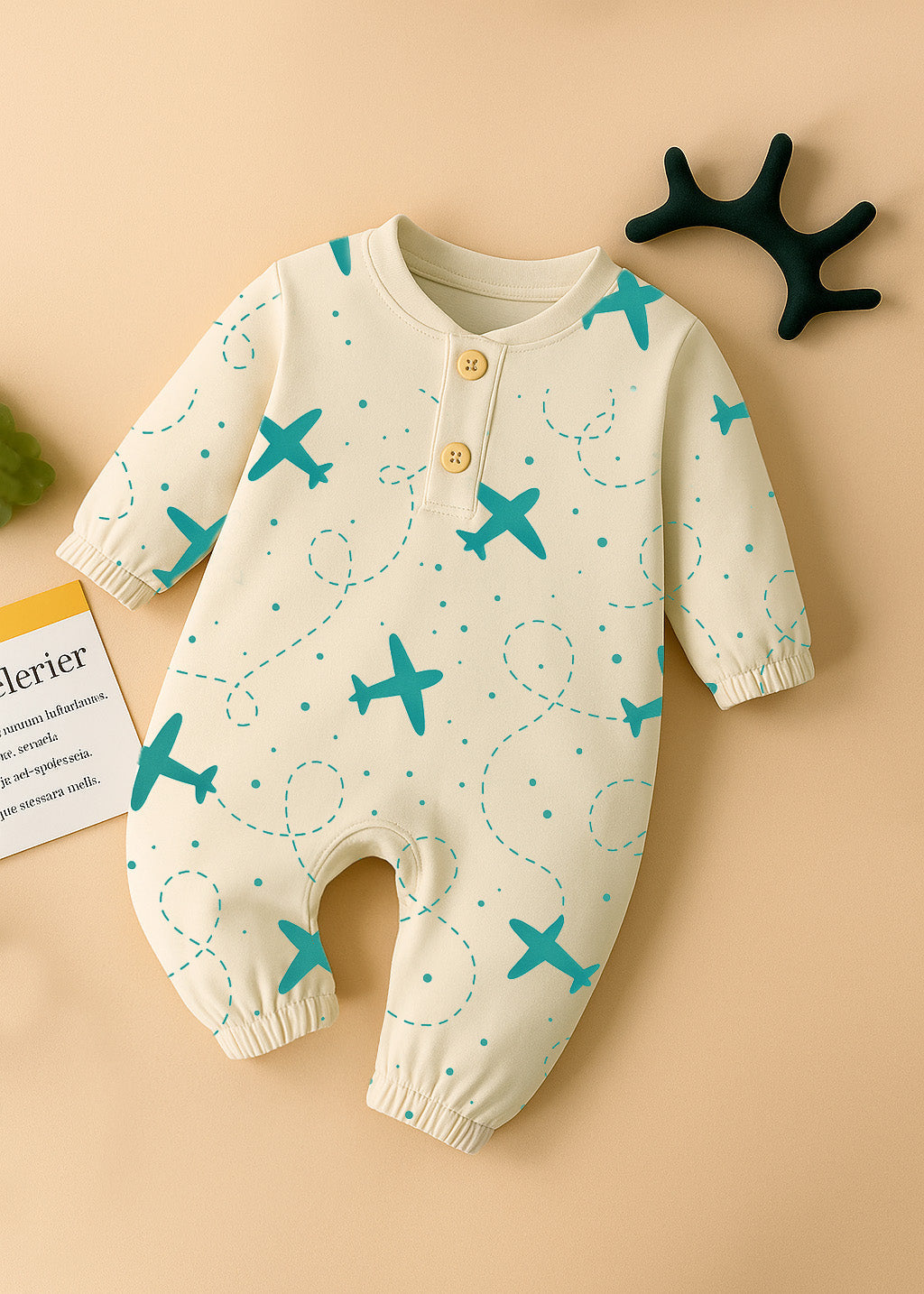 Premium Grey Interlock Henley Baby Sleepsuit - Soft Combed Cotton Footless Design