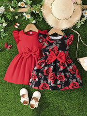 Summer Bow Positioning Dress Two-Piece Set