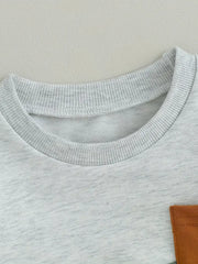 Color Block Long Sleeve Pullover Sweatshirt Tops & Pants
