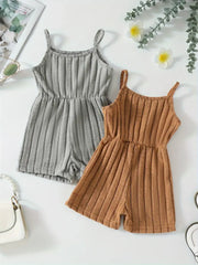 2pcs Set Threaded Shorts Bodysuit Pit Stripe