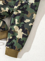 Casual Camouflage Ribbed Fleece Shirt & Trouser