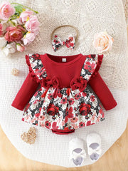 Newborn Romper Dresses Bowknot Decor