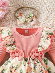 Newborn Romper Dresses Bowknot Decor