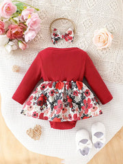 Newborn Romper Dresses Bowknot Decor