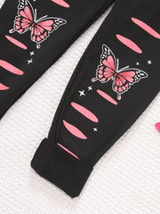 Comfy Slim Butterfly Graphic Leggings Yoga Pants