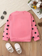 Toddler Rabbit Polka Dot Print Long Sleeve Pullover