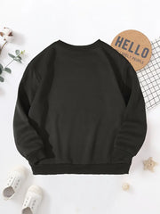 Casual Long Sleeve Pullover Cozy Fleece-Lined Sweatshirt