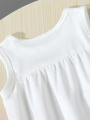 Adorable Cartoon Print Sleeveless Dress