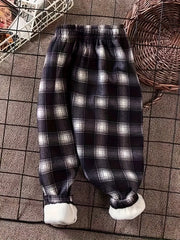 Cozy Fleece-Lined Plaid Joggers