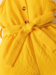Two Adorable Bubble Wrinkled Fabric Rompers