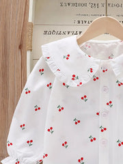 Ruffled Edging And Additional Button Details Collar Shirts