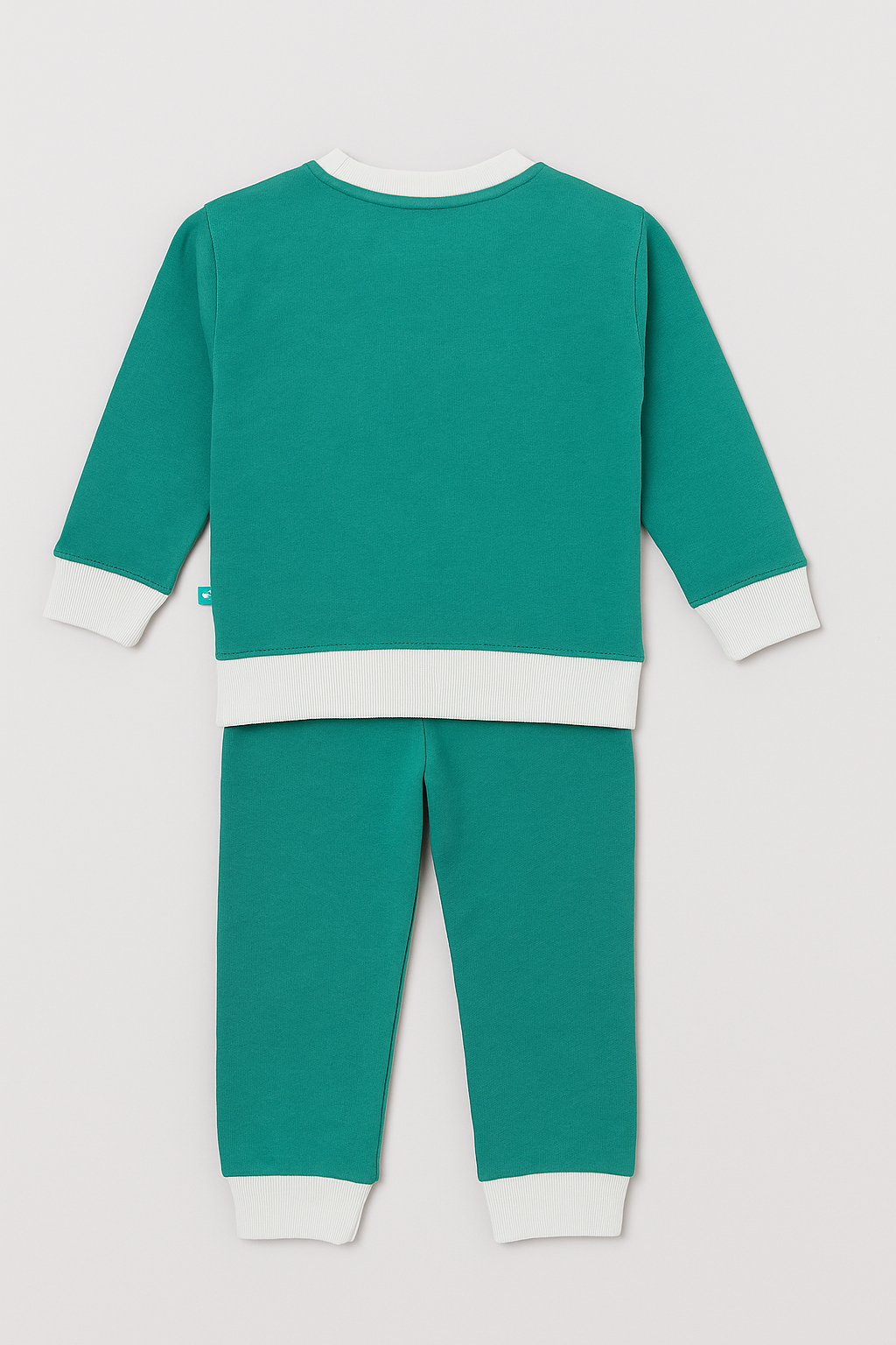 Featherhead Cozy Kids Green Sweatshirt & Navy Pants Set Winter Outfit