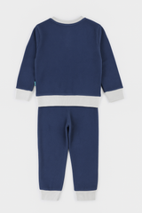 Featherhead Baby Kids' Awesome Dude Blue Full-Sleeve Sweatshirt & Navy Pants Set