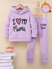 Cozy Hoodie with Letter Print & Joggers 2pcs Set