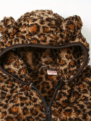 Zip Up Coat Fleece Jacket Hooded Outwear Cute Bear Ears
