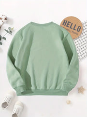 Casual Long Sleeve Pullover Cozy Fleece-Lined Sweatshirt